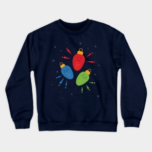 Trio of Playful Christmas Light Bulbs Crewneck Sweatshirt